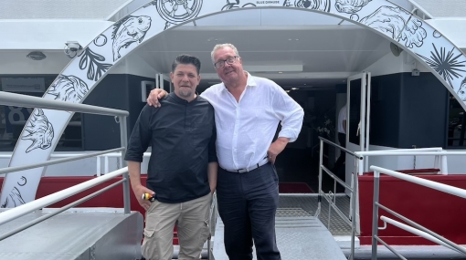 Tim Mälzer und Wolfgang Fischer an Bord der DDSG Blue Danube © DDSG Blue Danube