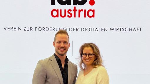 iab austria Präsidium in der Funktionsperiode 2025 bis 2028: Präsident Hannes Wurzwallner (cptr Austria) und Vizepräsidentin Rut Morawetz © iab austria