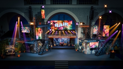 Das Musikfestival Steyr zeigt 2026 das Kultmusical »Hair« (Rendering) © Musikfestival Steyr