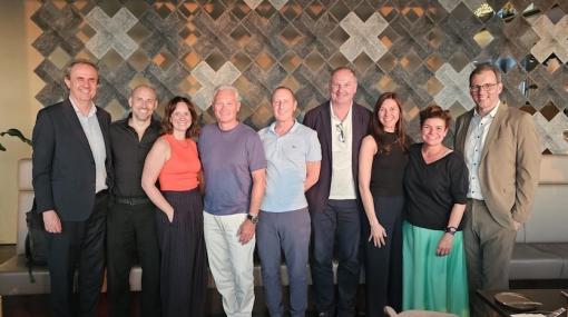 egta CEO Summit 2026: Bernhard Albrecht (ProSiebenSat.1 PULS 4), Lukas Scharmbacher (Servus Media), Claudia Ostermann-Schabata (RTL AdAlliance), Stéphane Coruble (RTL AdAlliance), Laurent Bliaut (TF1 Publicité), Heinz Mosser (ORF-Enterprise), Marlene Bera © Christoph Oberüber