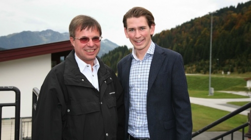 Staatssekretär Sebastian Kurz und café+co International Holding CEO Gerald Steger © Paul Bachmann
