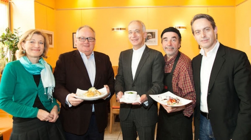 Menü-Verkostung für die Gruft: Martina Salomon, Christian Konrad, Manfred Buchinger und Thomas Strachota © Armin Rastegar