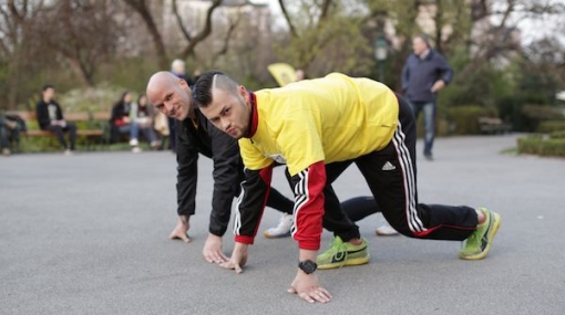 Laufcoach Andreas Nöhmayr und Lukas Plöchl trainieren für den erste bank vienna night run © Stefan Joham