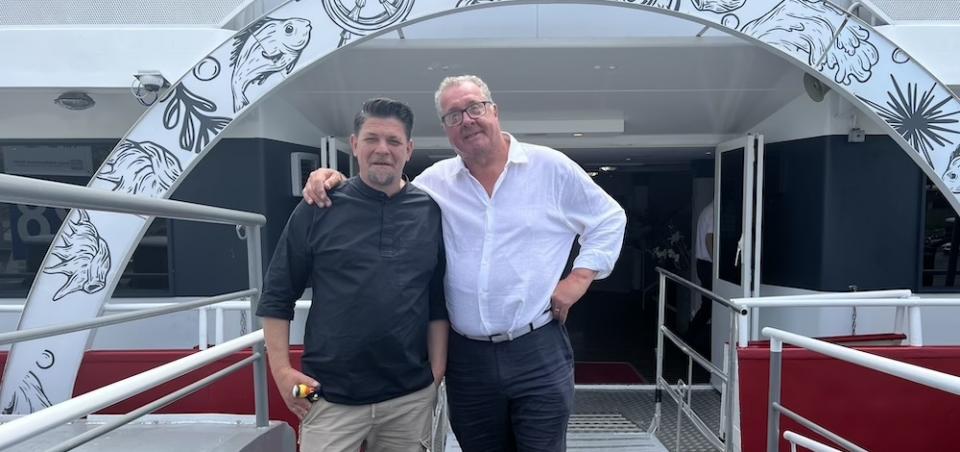 Tim Mälzer und Wolfgang Fischer an Bord der DDSG Blue Danube © DDSG Blue Danube
