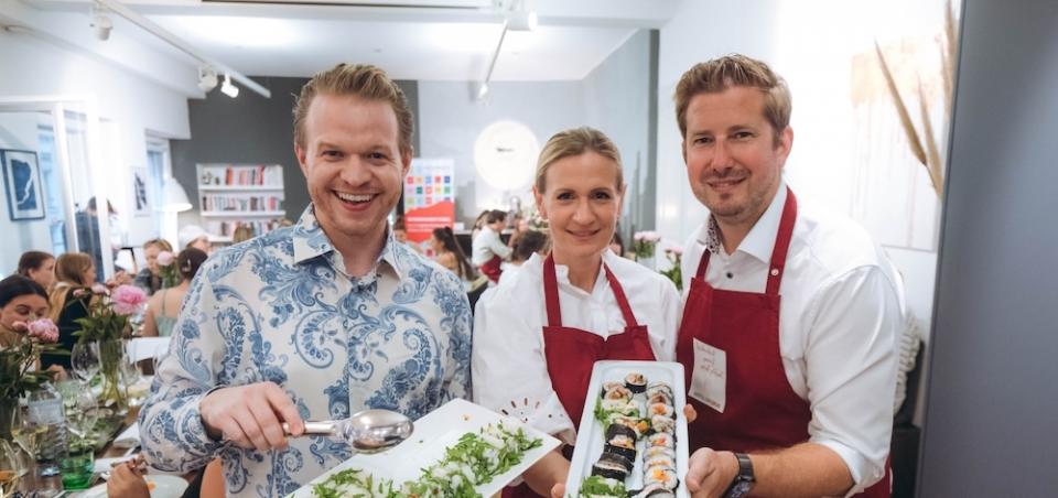 Küchenchef Julian Kutos (Your Kitchen), Karina Wundsam (austria.com/plus) und Thomas Schuster (austria.com/plus) © Mila Zytka