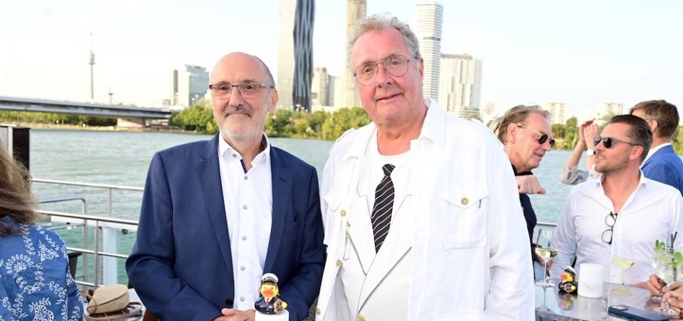 Wolfgang Hanreich und Wolfgang Fischer, Geschäftsführer der DDSG Blue Danube, beim Summer Sunset Cruise © Christian Jobst