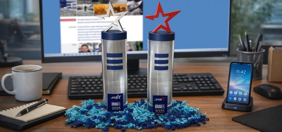 Trophäe Digital-adStar und Rising Digital-adStar der ORF-Enterprise © ORF-Enterprise