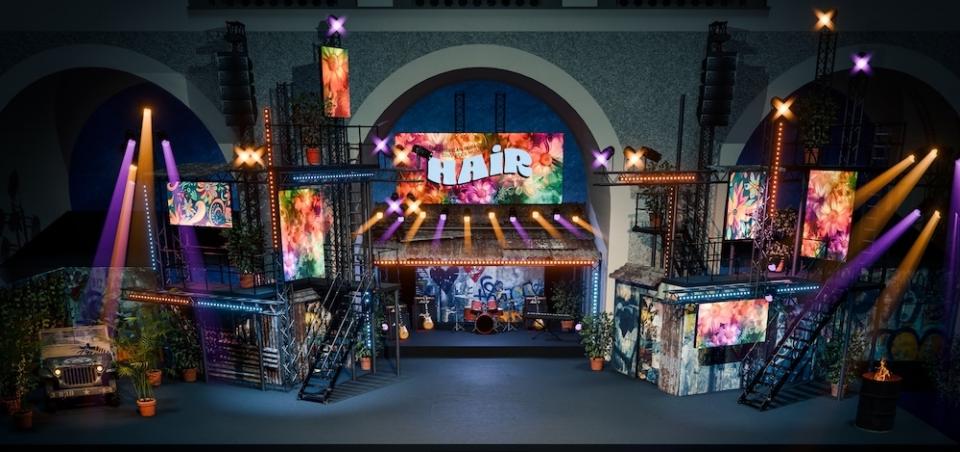 Das Musikfestival Steyr zeigt 2026 das Kultmusical »Hair« (Rendering) © Musikfestival Steyr Das Musikfestival Steyr zeigt 2026 das Kultmusical »Hair« (Rendering) © Musikfestival Steyr