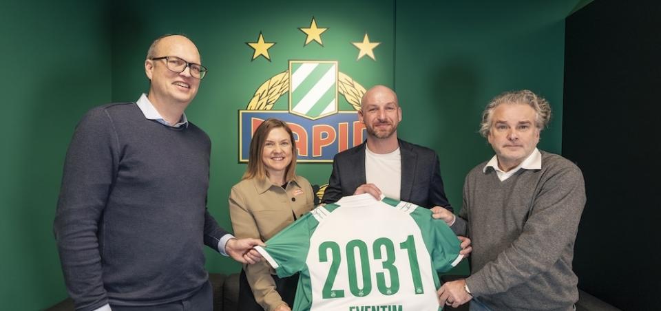 Kooperation SK Rapid und CTS EVENTIM: Jens Brämer, Daniela Bauer, David Stockinger, Christoph Klingler © CTS EVENTIM