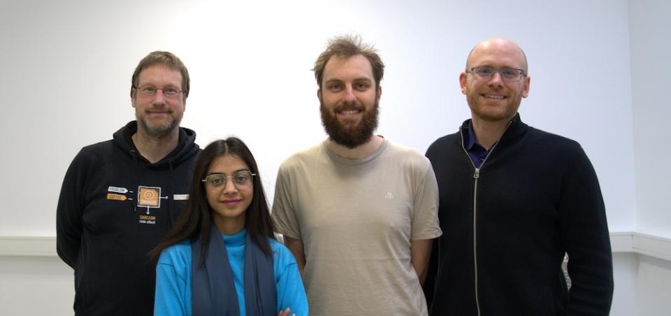 Fachhochschule Wiener Neustadt: Christian Koller, Wissenschaftler an der FH Wiener Neustadt, PhD-Studentin Malaika Waheed, PhD-Student Niels Wernicke und Wolfgang Treberspurg, Leiter des CSCT-Kompetenzzentrums © Fachhochschule Wiener Neustadt Fachhochschule Wiener Neustadt: Christian Koller, Wissenschaftler an der FH Wiener Neustadt, PhD-Studentin Malaika Waheed, PhD-Student Niels Wernicke und Wolfgang Treberspurg, Leiter des CSCT-Kompetenzzentrums © Fachhochschule Wiener Neustadt