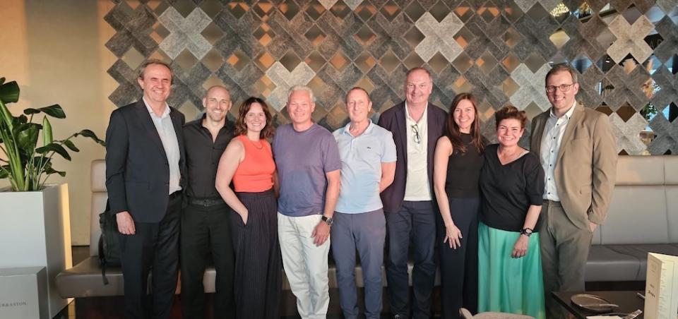 egta CEO Summit 2026: Bernhard Albrecht (ProSiebenSat.1 PULS 4), Lukas Scharmbacher (Servus Media), Claudia Ostermann-Schabata (RTL AdAlliance), Stéphane Coruble (RTL AdAlliance), Laurent Bliaut (TF1 Publicité), Heinz Mosser (ORF-Enterprise), Marlene Bera © Christoph Oberüber