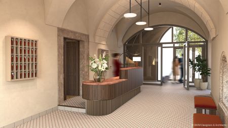 Rendering Palais Mailberger Hof Entrance © BWM Designer & Architects